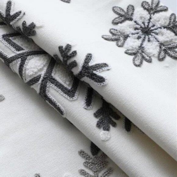 Snowflake Christmas Pillow Covers 2pc Decorative Cases Accent Holiday Decor 16" - Picture 5 of 9